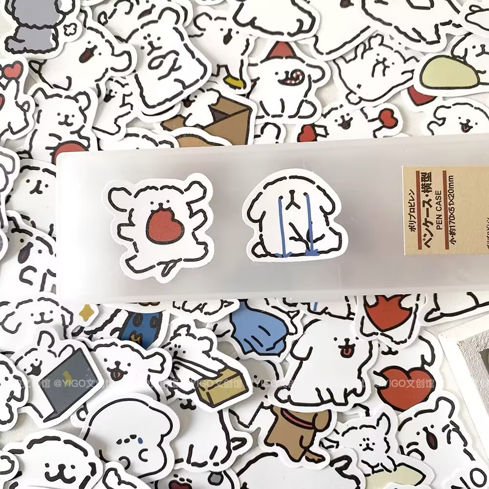 sticker cute 100 tấm Bộ 100 Miếng Dán Chống Thấm Nước Hình Cún Dễ ...