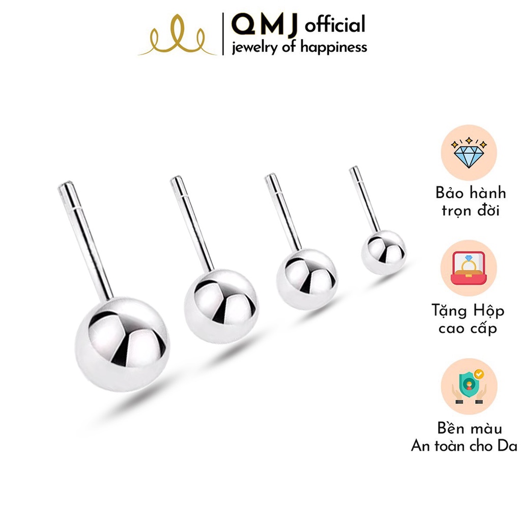 Khuyên tai bạc unisex bi minidot basic cá tính đơn giản QMJ - Q108