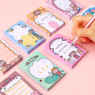 3 Giấy Ghi Chú 80 Tờ Chữ Nhật Cô Bé Thỏ Trắng 6X9Cm - Thỏ Hồng VPP