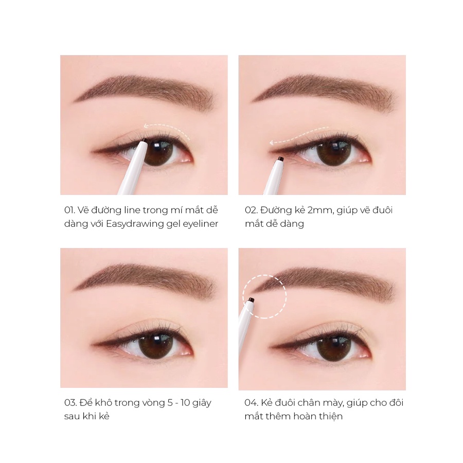 Chì kẻ mắt siêu mảnh lâu trôi Bom Wonderproof Gel Slim Eyeliner 0,1g