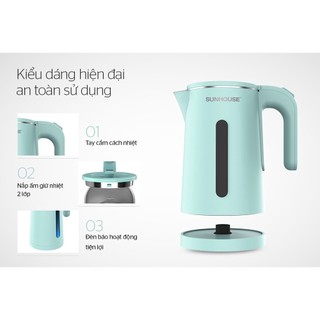 Ấm Siêu Tốc Sunhouse 1l8 Phiên Bản Xanh Mint Đẹp Mắt
