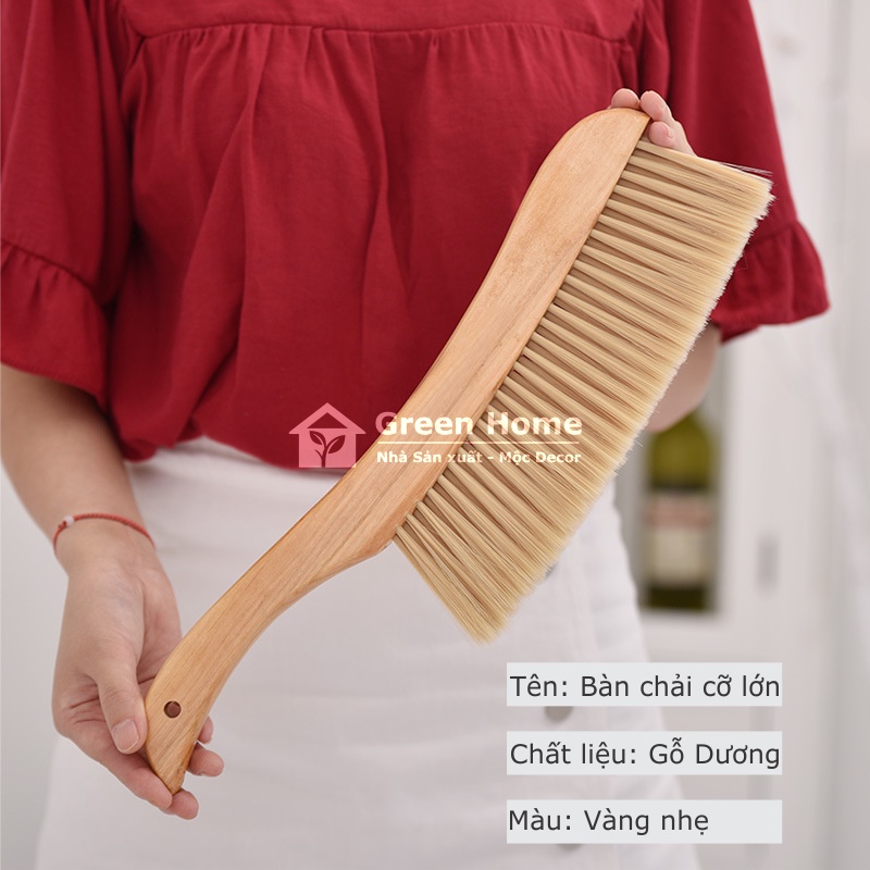 Chổi Phủi Bụi Nệm Sofa Bàn Ghế Và Đồ Dùng Trong Gia Đình, Chổi Phủi Bụi Cán Gỗ Tự Nhiên Sợi Cước Mềm