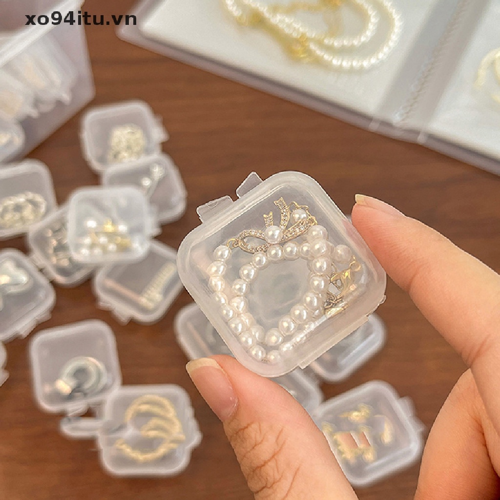 XOITU 10 Chiếc Hộp Bảo Quản Trong Suốt Hộp Nhựa Vuông Hộp Rỗng Có Nắp Bao Bì Trang Sức Bảo Quản Cho Hạt Nhỏ Trang Sức Nút Tai Thuốc Hoặc Bất Kỳ Tiện Ích Thủ Công Nhỏ VN