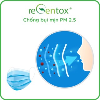 Hộp Khẩu Trang Y Tế 3 Lớp Regentox Chống Thấm, Lọc Bụi, Kháng Khuẩn 50 Cái/Hộp Mềm Êm Dễ Thở