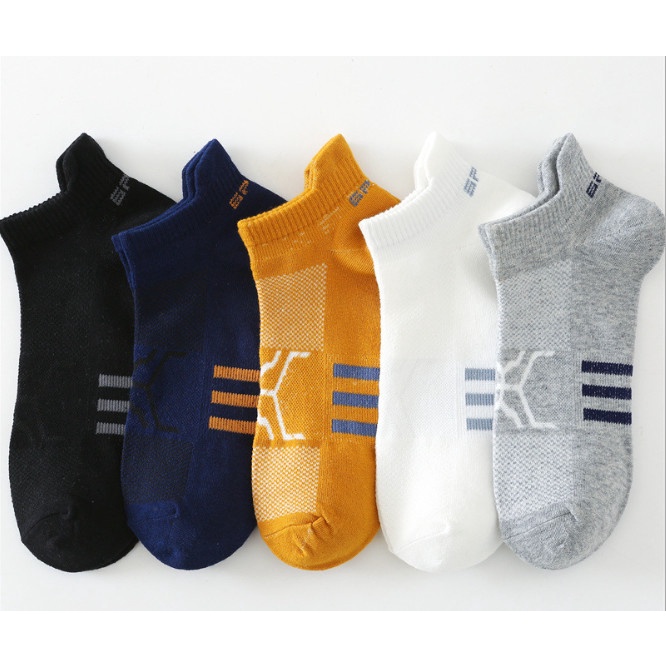 Vớ Tất cotton Nam cổ thấp 5 màu phong cách trẻ trung và năng động.