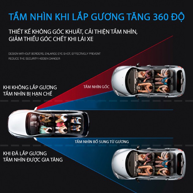 Ảnh Gương cầu lồi gắn kính hậu ô tô xoay 360 xóa điểm mù - Chính hãng Amalife 4