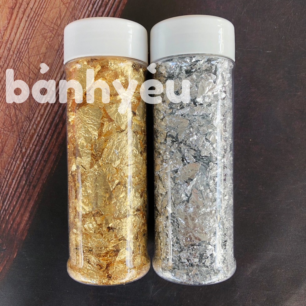 Vàng, Bạc Miếng Trang Trí Bánh Kẹo/Lá Vàng Trang Trí Bánh Kem - PLTC