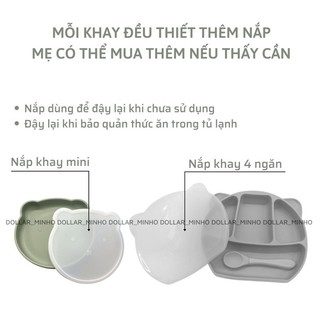 Nắp đậy silicone hình gấu cho bát và khay Dollar Minho ( 1c nắp đậy không kèm bát or khay)