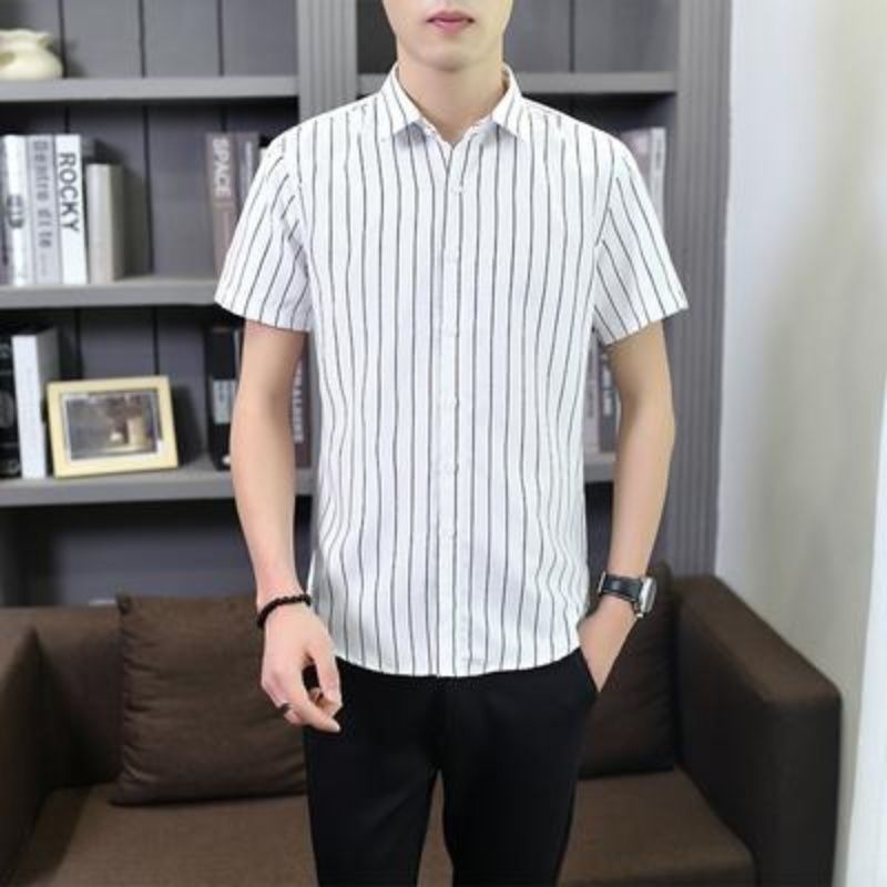 Áo Sơ Mi Nam Tay Ngắn Sọc Dọc Thời Trang Công Sở Mới