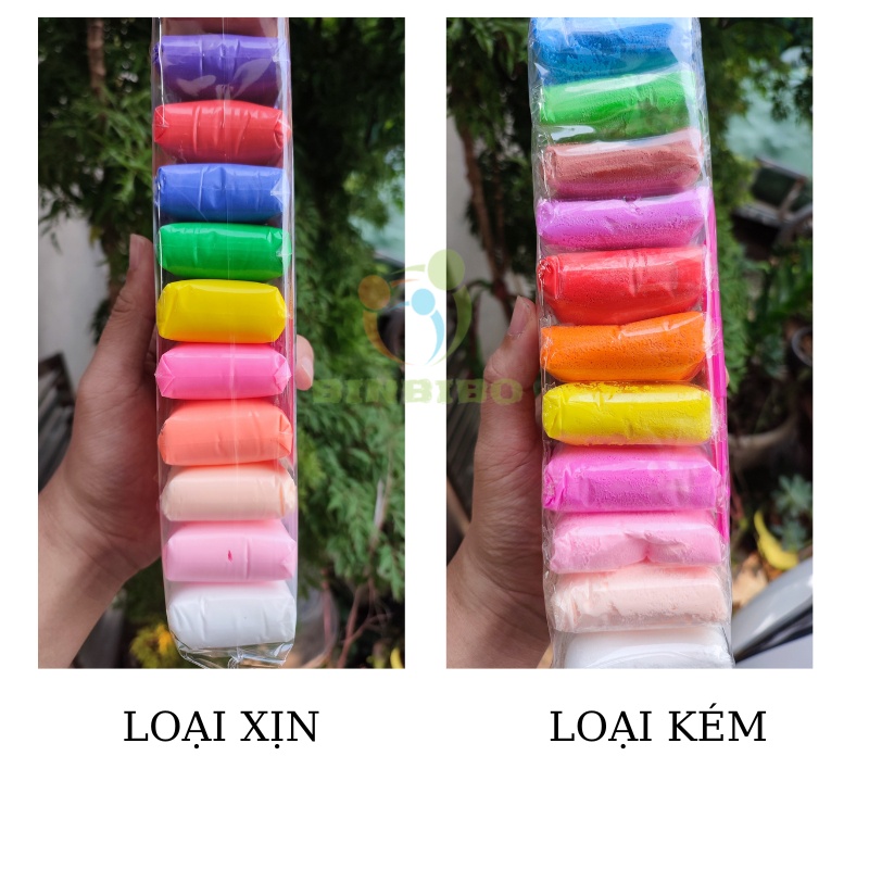 Đất sét tự khô LOẠI XỊN 12 24 36 màu siêu nhẹ không dính tay cho bé -Binbibo