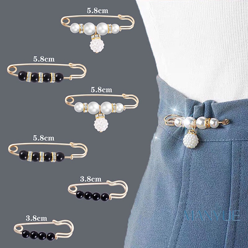 MANYUE Ghim cài áo đính ngọc trai đơn giản thời trang tùy chọn kiểu dáng