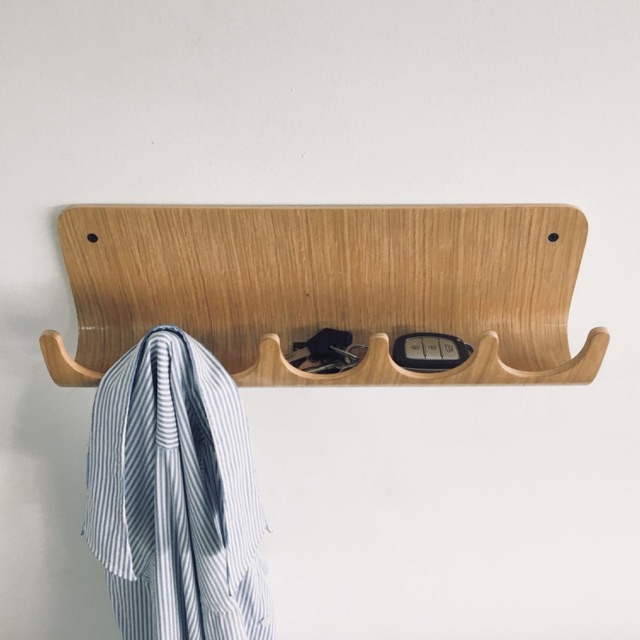 Ảnh Móc treo quần áo Gỗ uốn cong Plyconcept Sunset Wall Rack - Gỗ Sồi 2