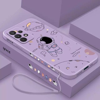 ốp lưng Samsung a23 a53 a73 Ốp Điện Thoại Silicone TPU In Hình Phi Hành Gia Kèm Dây Đeo Cho Samsung a23 a53 a73