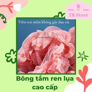 Bông tắm ren lụa cao cấp tạo bọt làm sạch cơ thể tẩy tế bào chết
