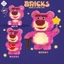 Mô hình lắp Ráp Gấu Dâu Lotso Hoạt Hình 3D Dễ Thương Đồ Chơi Xếp Hình Gấu Hồng - BỐ KHỦNG LONG