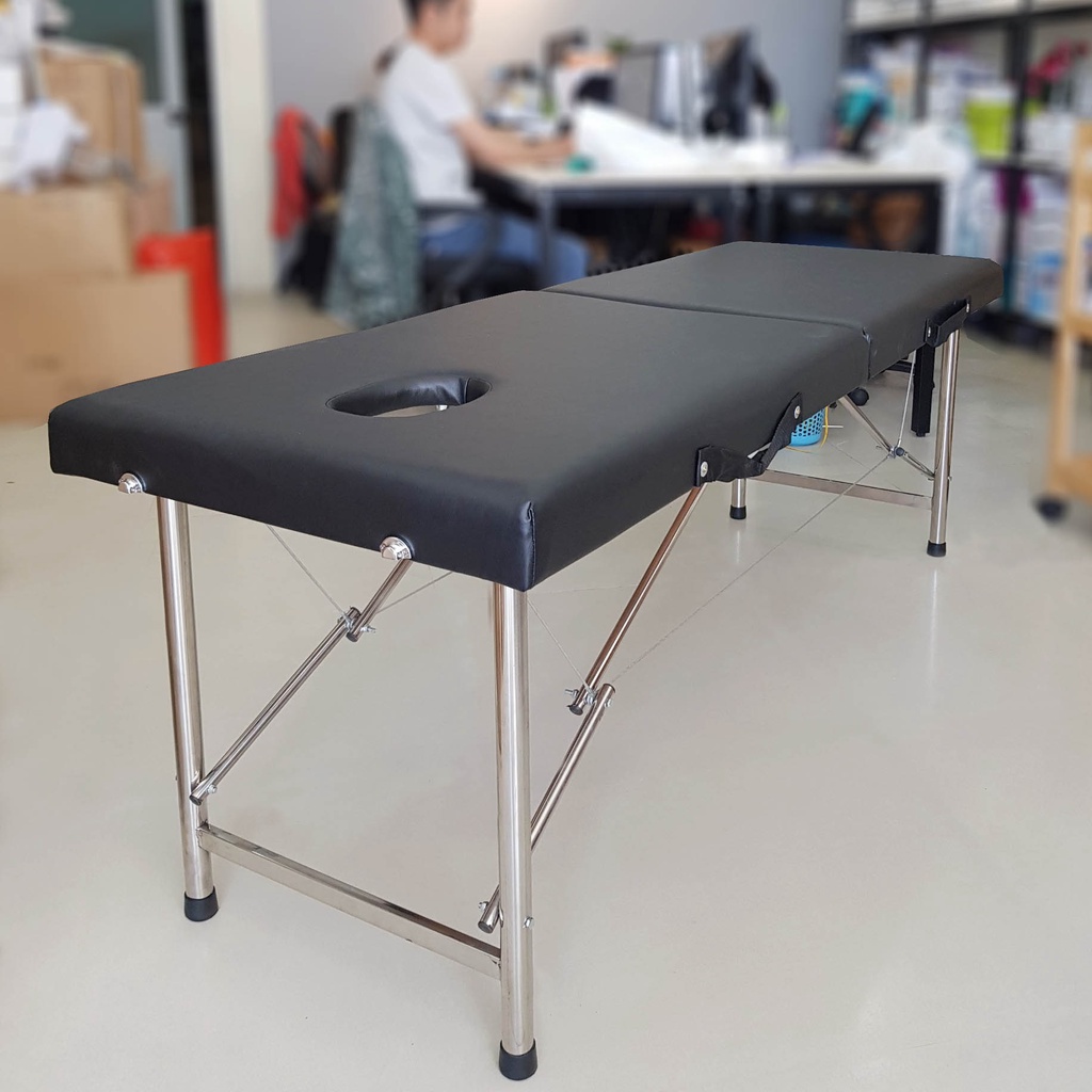 Giường massage gấp vali chân inox, gấp gọn, chịu lực tốt, chắc chắn