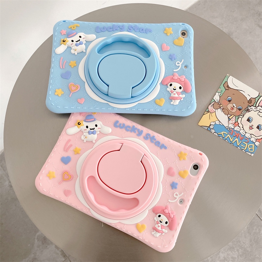 Ốp Lưng Cho iPad 11th (A16) 2025 iPad Air 11 "2025 M3 / 2024 M2 Xoay Đứng Dây Đeo Keo Mềm Vỏ Máy Tính Bảng An Toàn Trẻ Em Vỏ Chống Sốc