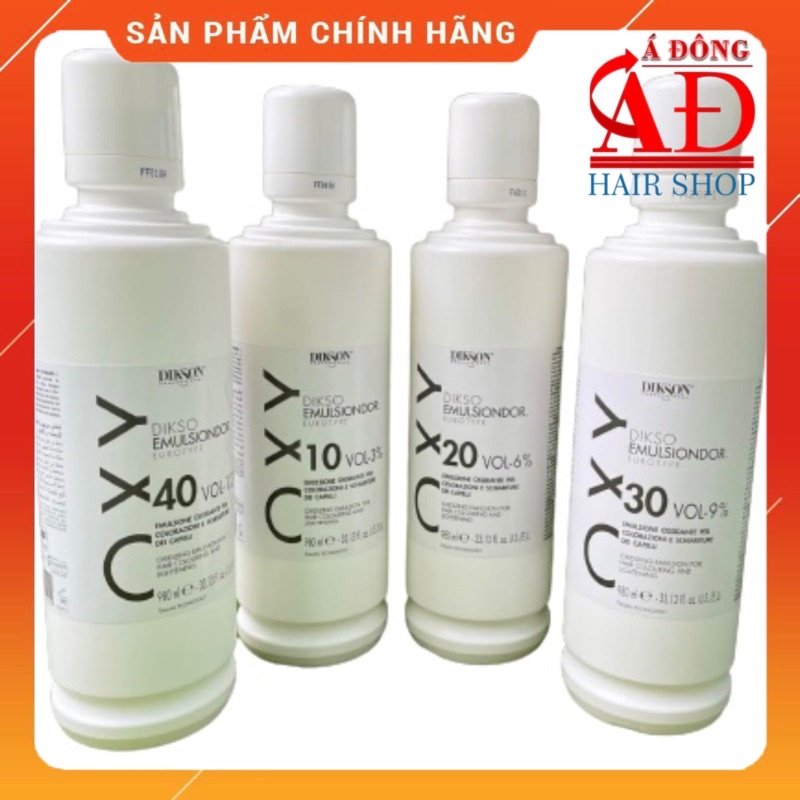 OXY DIKSON TRỢ NHUỘM 12% 40Vol CHỐNG RÁT KHỬ MÙI KHÔNG KHÔ TÓC ITALY 980ML