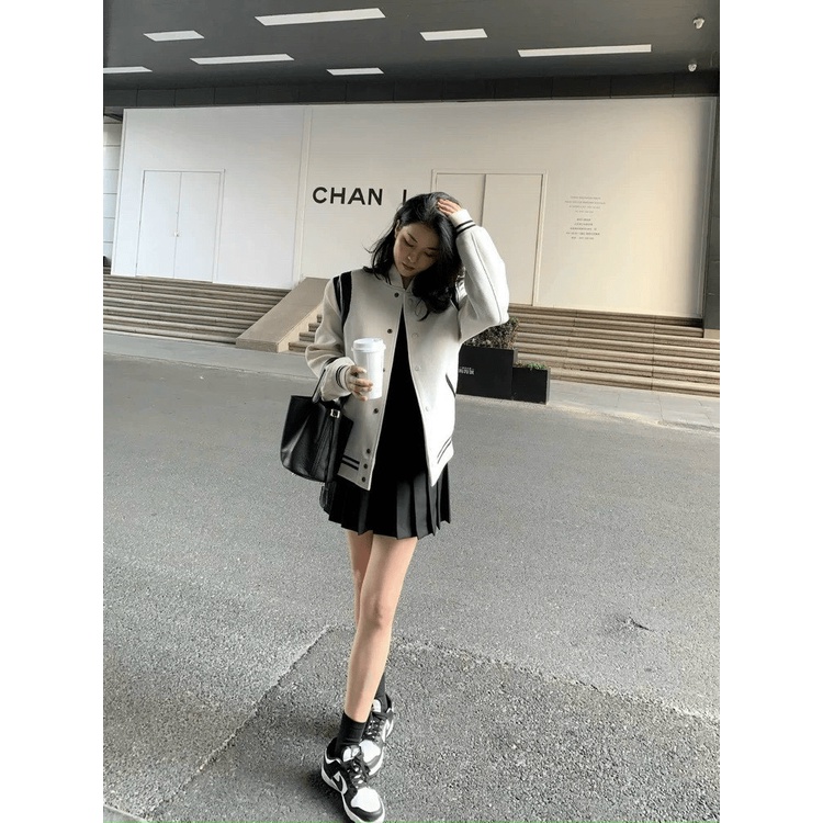 (HCM) ÁO KHOÁC BOMBER VIỀN 2 SỌC SANG CHẢNH -THỜI TRANG HÀN QUỐC CÁ TÍNH HOTTREND CHO CÁC CHỊ EM HIYU STORE
