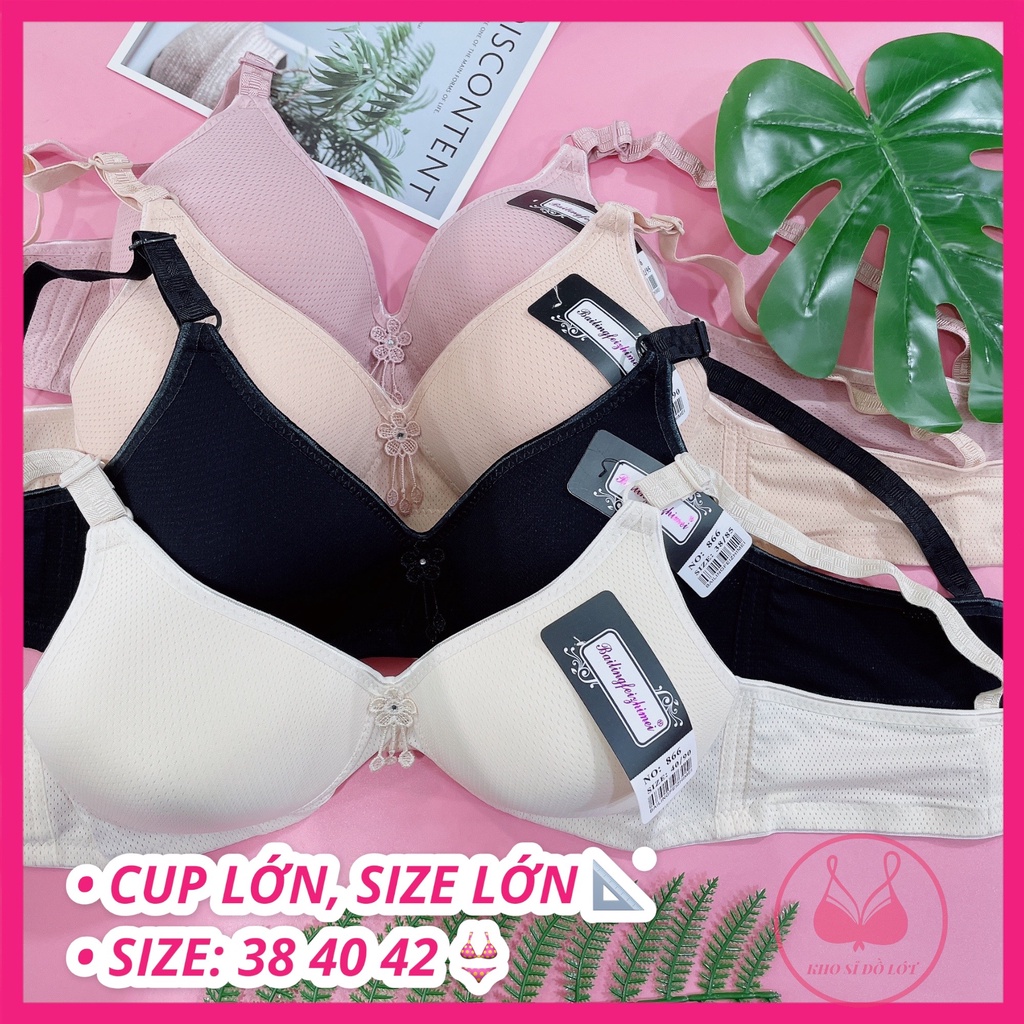 Áo ngực không mút không gọng thông hơi cup lớn size 38 40 42