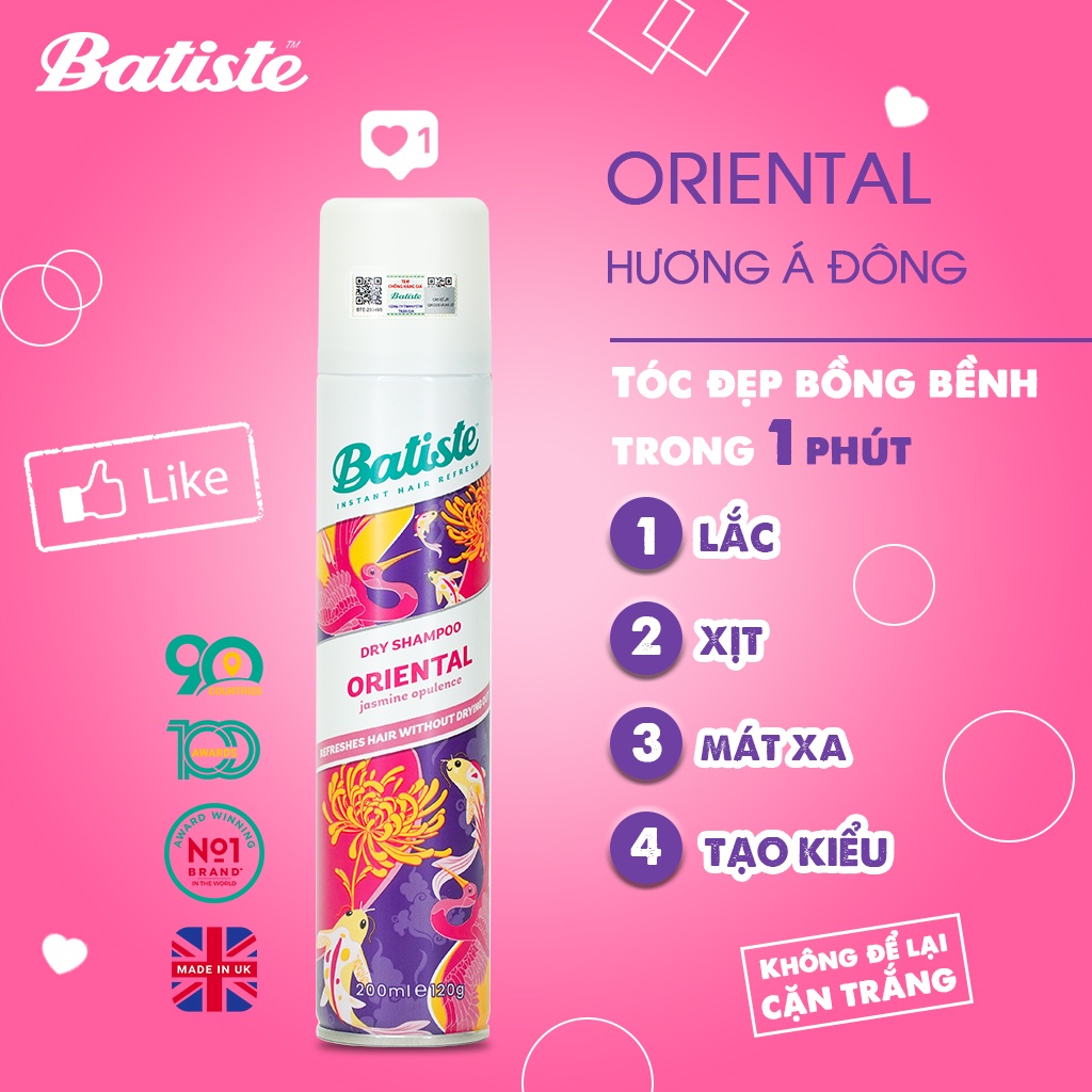 Ảnh 2 Dầu Gội Khô Batiste Hương Á Đông 200ml Cho Tóc Hết Bết Dính, Làm Phồng Chân Tóc Tức Thì 3