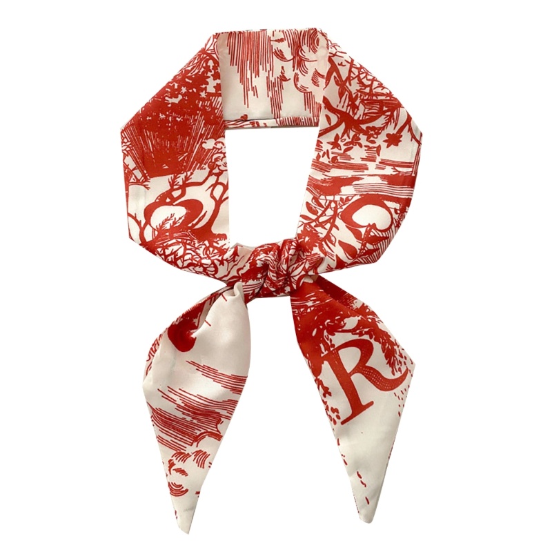 Vic Skinny Scrunchies Satin Chữ Tóc Bandana Ruy Băng