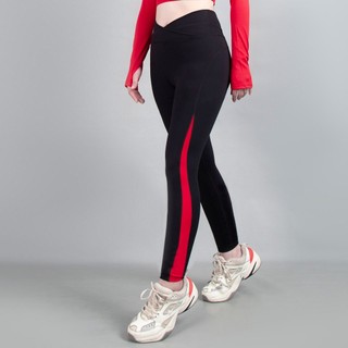 Quần thể thao Gladimax Leggings Genmax G12 đen phối màu hai bên hỗ trợ, nâng cao hiệu quả tập luyện