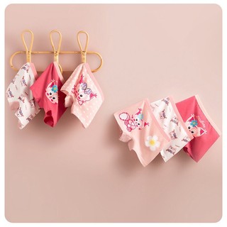 [T11 Hàng mới] 4 quần chip cho bé gái, quần lót cotton trẻ em Maruka Fashion họa tiết sóc chuột đáng yêu