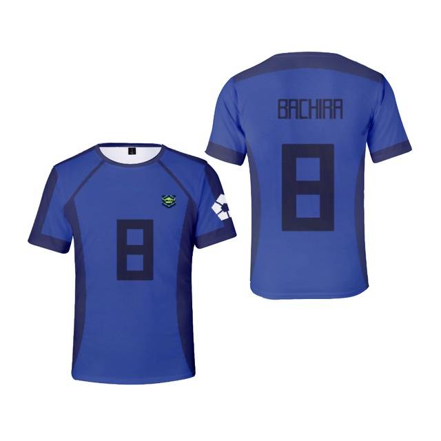 Nóng Anime Áo Màu Xanh Khóa Cosplay Jersey Tay Ngắn Unisex Áo Dáng Rộng Tee Yoichi Áo Plus Kích Thước