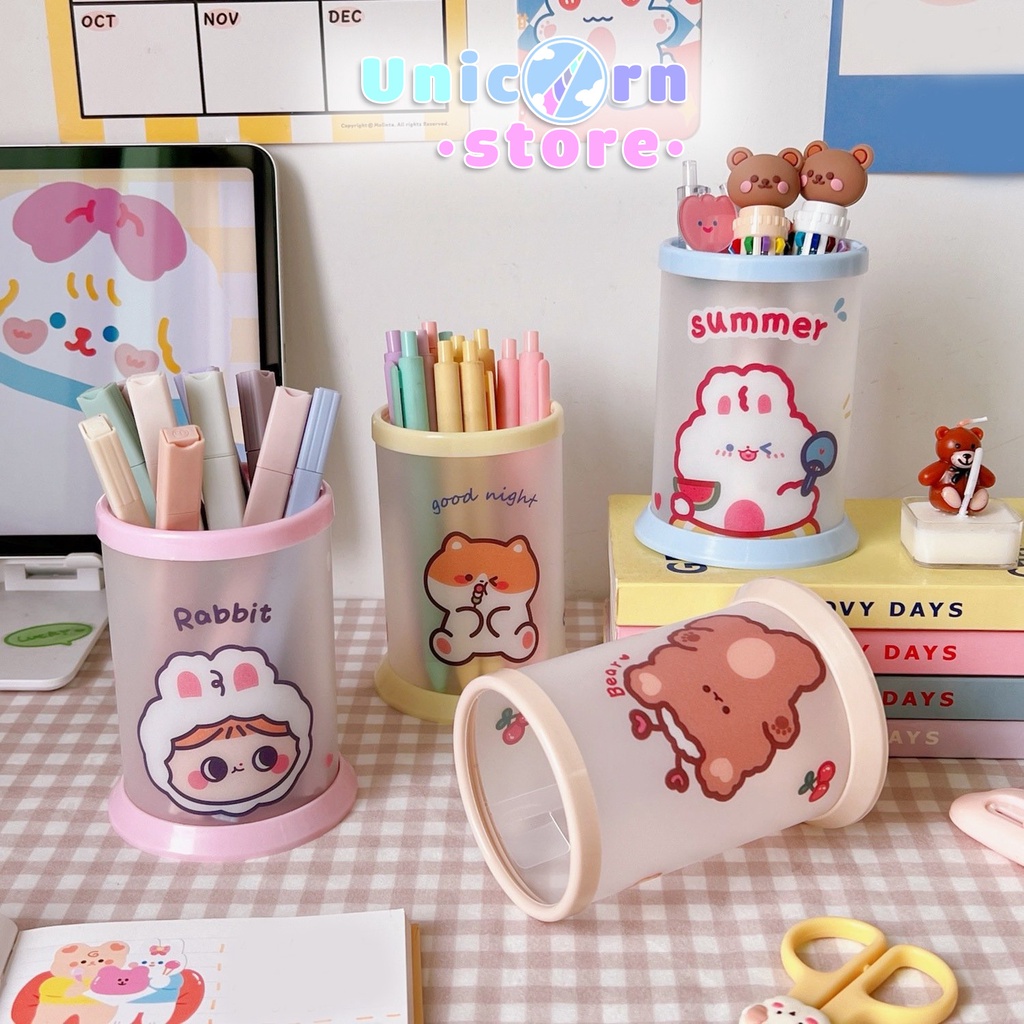 Hộp Đựng Bút Hình Trụ Cute Tự Lắp Chắc Chắn WJ395