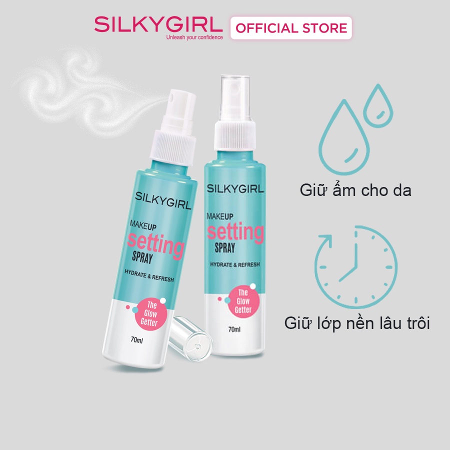 Ảnh Xịt Giữ Lớp Trang Điểm Lâu Trôi Silkygirl Makeup Setting Spray - Hydrate & Refresh 70ml 2