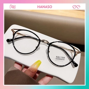 Gọng kính cận thời trang nữ nam mắt mèo cao cấp chống UV400 mắt kính không độ râm mát phong cách Nhật Hàn HANASO 123