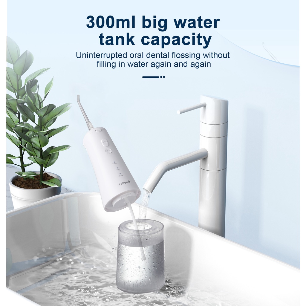 Ảnh Máy tăm nước cầm tay FAIRYWILL có 2 đầu vòi thay thế với bể chứa nước dung tích 300ml 3