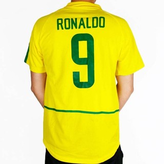 Áo bóng đá retro Brazil World Cup 2002 phiên bản sân nhà của Ronaldo - Phiên bản cầu thủ