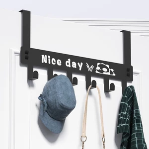 Móc treo đồ móc treo quần áo sau cửa Nice Day màu đen, trắng bằng thép chống gỉ