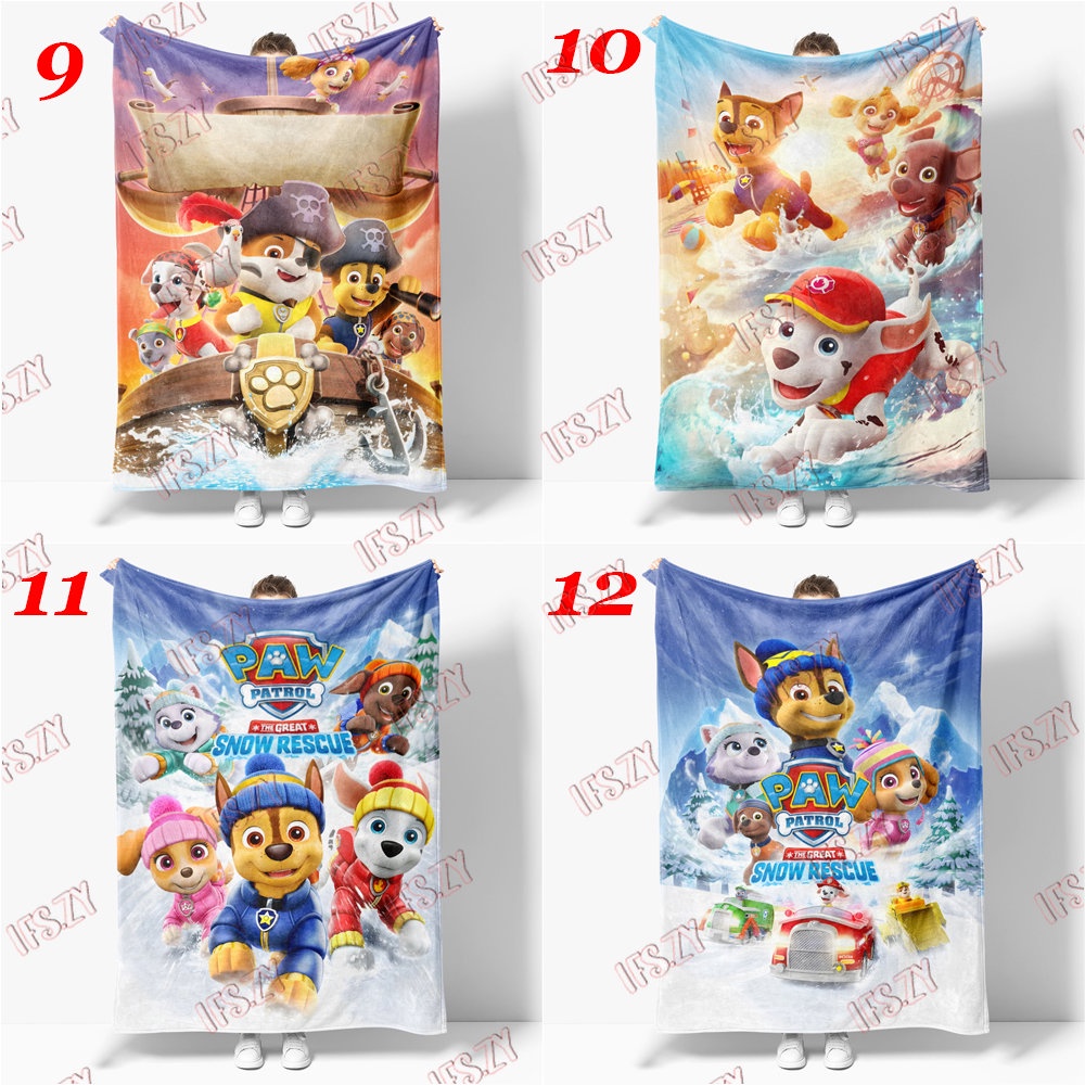 Chăn flannel Đơn Điều Hòa Không Khí In Hình paw patrol 4 Kích Thước Cho Bé