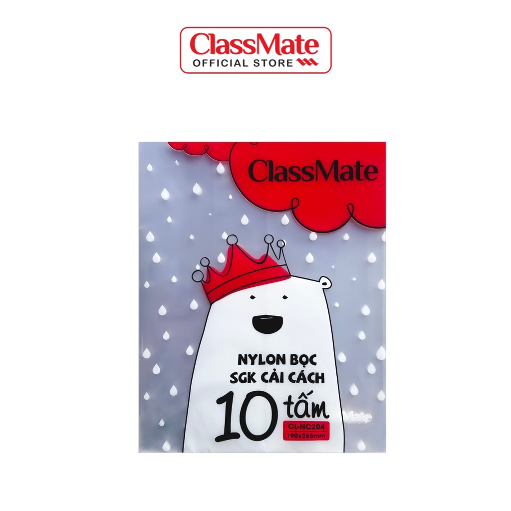 Bọc Sách Giáo Khoa Cải Cách ClassMate Nhựa Trong, Bền, Chống Thấm Dùng Cho Sách Có Kích Thước 19x26.5cm NC204 (10Tờ/Túi)
