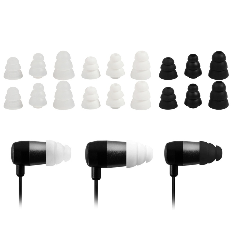 Star Triple Flange Earpads Ear Tip Silicone Bud Eartips Đường kính trong 3 8-4 5mm