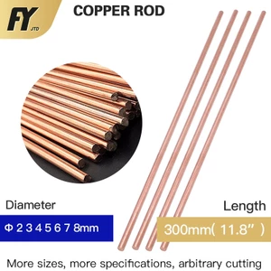 Thanh đồng FUYI Φ Đường kính 2-8mm Chiều dài 300mm Chất lượng cao Đồng thẳng Thanh rắn 2 3 4 4.5 5 6 7 8 mm