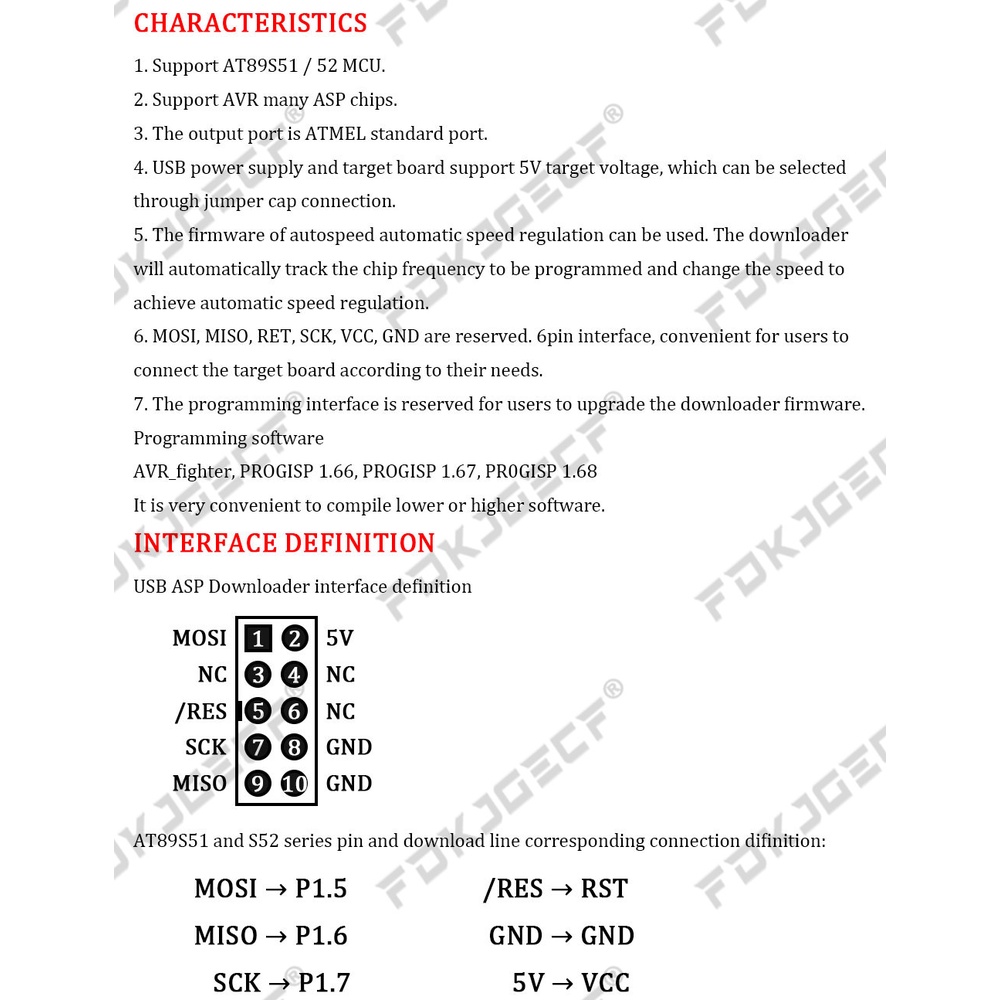 1 Bộ Lập Trình USBASP AVR USB ISP USB ASP ATMEGA8 ATMEGA128 Hỗ Trợ Win7 ...