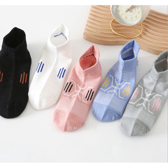 Vớ Tất cotton Nữ cổ thấp 5 màu phong cách trẻ trung và năng động.