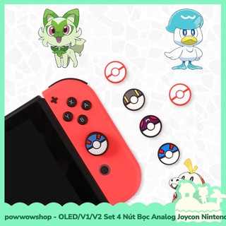 [Sẵn VN - Hỏa Tốc] Oled/V1/V2/Lite Set 4 Nút Bọc Analog Joycon Cho Máy Game Cầm Tay Nintendo Switch Mẫu Pok Scarlet & Vi
