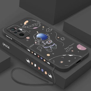 ốp lưng Redmi note 10 pro Redmi note 10 Ốp Điện Thoại Silicone TPU In Hình Phi Hành Gia Kèm Dây Đeo Cho Redmi note 10 pro Redmi note 10