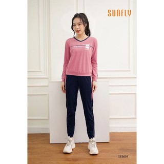 Bộ Mặc Nhà Nữ SUNFLY  Thể Thao Cotton Áo Dài Quần Dài SS5654