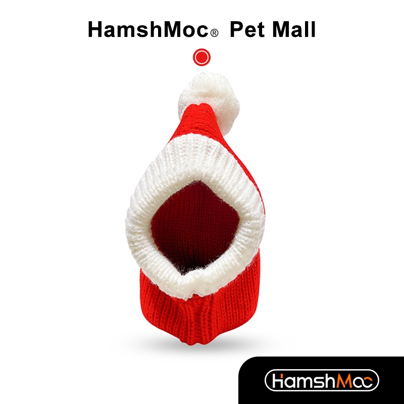HamshMoc Mềm Cho Thú Cưng Giáng Sinh Mũ Dệt Kim Chó Santa Mũ Thú Cưng Với Pompon Trang Phục Thú Cưng Dễ Thương Ông Già Noel Trang Phục Cho Chó Nhỏ Mèo Con Đồ Dùng Giáng Sinh