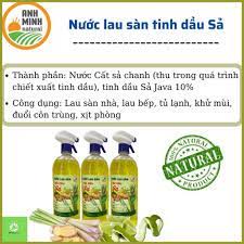 Nước Lau Sàn Tinh Dầu Sả Anh Minh - Khử Mùi Đuổi Muỗi Và Côn Trùng, 100% Chiết Xuất Từ Thiên Nhiên