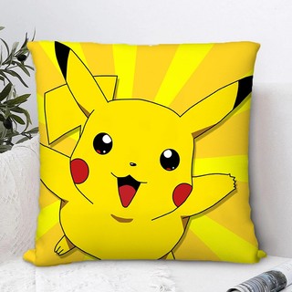 Vỏ Gối Pokemon Pikachu Một Mặt In Polyester Vỏ Gối Sofa Đệm Ô Tô Văn Phòng Nhà Trang Trí Gối (Không Có Lõi Gối)