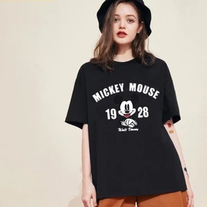 Áo Thun Nữ Tay Lỡ HappyFamily Form Rộng Họa Tiết Mickey Mouse 1928 Chất Cotton 100 Cao Cấp