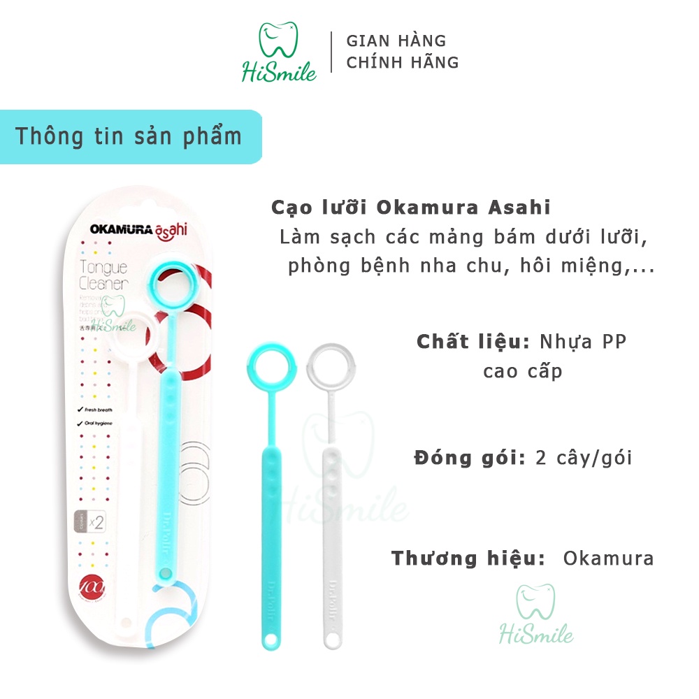 Ảnh Dụng cụ cạo lưỡi Asahi vỉ 2 cây hàng chính hãng Okamura 1