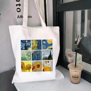 Túi vải Sức Chứa Lớn In Hình Tranh Van Gogh Cổ Điển Làm Quà Giáng Sinh Cho Nữ